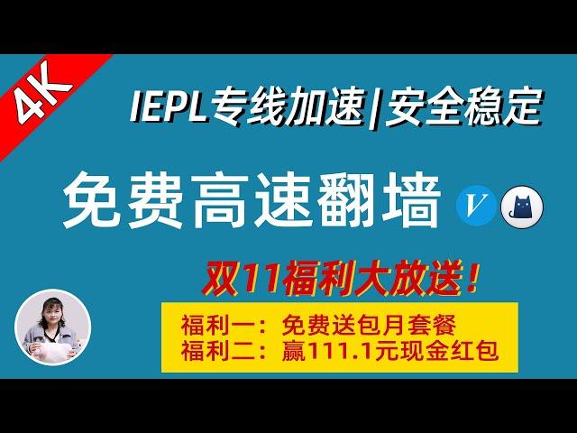 【双11福利来了】4K自用高速翻墙，IEPL专线加速，安全稳定，有苹果ID，解锁流媒体Netflix、GPT等，支持Win+mac+安卓+IOS 科学上网必备梯子