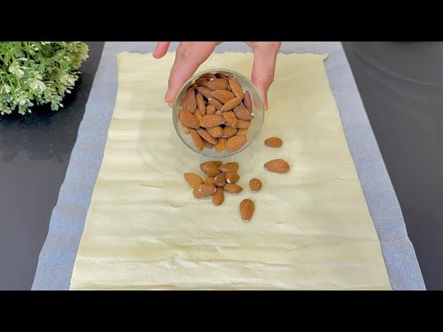 Grab a Cup of Almonds and Puff Pastry! and prepare this delicious dessert in 5 Minutes! GOOD