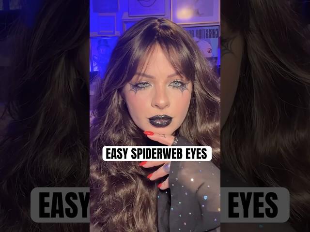 If you have a FLOSSER, you can do SPIDERWEB EYES!!️#easyhalloweenmakeup #spidermakeup #halloween