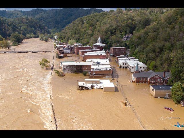 Marshall, NC 2024 Flood | Tropical Storm Helene | Aerial Drone Footage