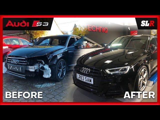 REBUILDING and FACELIFTING a Salvage Audi S3 8v in 10 mins - like THROTL