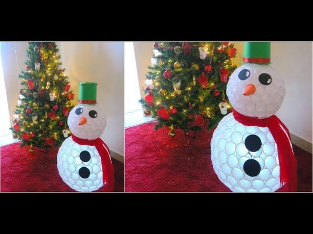 How to make a snowman with recycled plastic cups