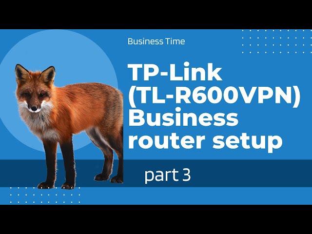 TP-Link (TL-R600VPN) Business router setup part 3