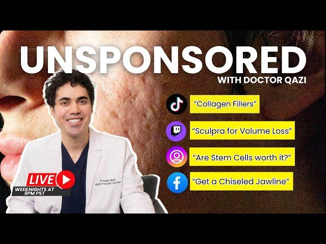 Dr. Qazi discusses Collagen Fillers, Subcision, Stem Cells | Dr. Qazi Unsponsored Live | 10.16.2024