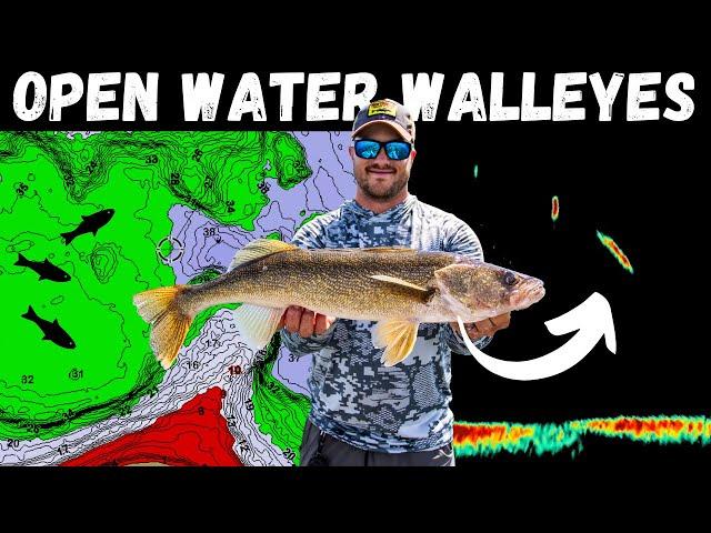 My FAVORITE Pattern for BIG Walleyes - How to FIND and CATCH Open Water Walleyes