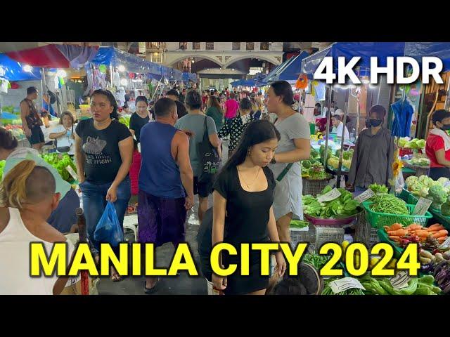 QUIAPO, MANILA CITY TOUR  4K | The Best Filipino Food Destination in Manila, Philippines