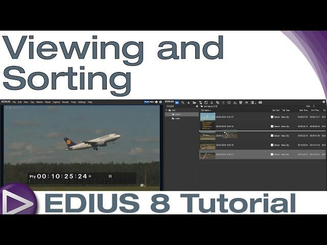 EDIUS 8 Basic Tutorial: Viewing and Sorting