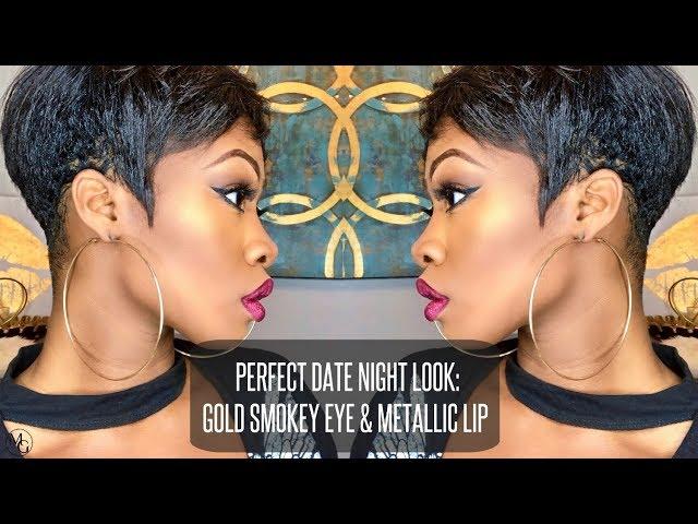 Perfect Date Night Look: Gold Smokey Eye & Metallic Lip | Maya Galore