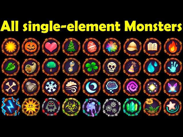 All single-element Monsters (My Singing Monsters) 4k