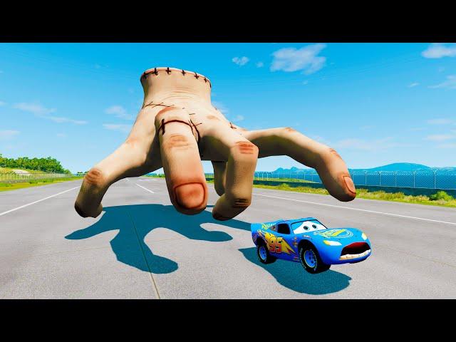 Giant Hand Thing from Wednesday VS Lightning McQueen | Escape From The BeamNG.Drive Compilation #6