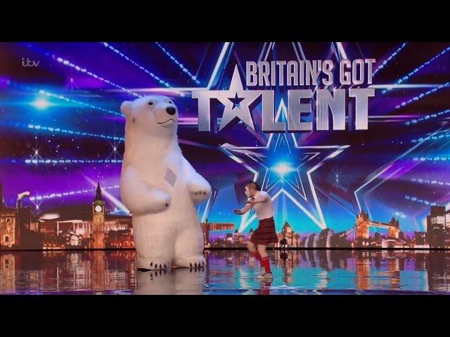 Britain's Got Talent 2016 S10E05 Vadik The Kilted Talking Mime Dance Fights Polar Bear Full Audition