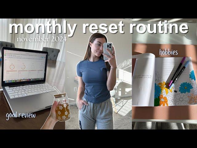 NOVEMBER MONTHLY RESET | prep w/ me for a new month, goal setting, cozy hobby + mental reset