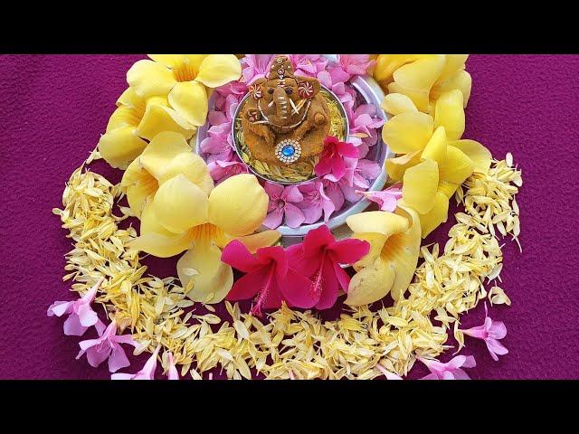 Flower decoration ideas | Vinayagar Chaturthi decoration ideas at home | Chutti Karans Vlog