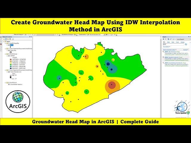 Create Groundwater Head Map Using IDW Interpolation Method in ArcGIS