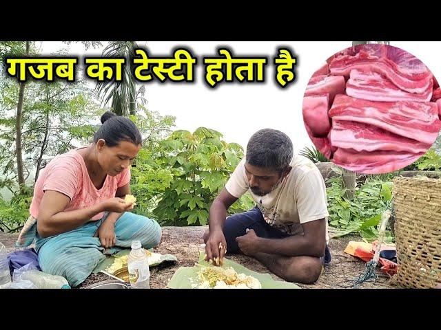 सपनों का बागान पर Pork Mutton भात खाया | Pahadi Lifestyle Vlog