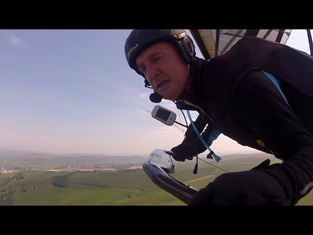 Hang gliding - Second flight on new glider - scary! With commentary.