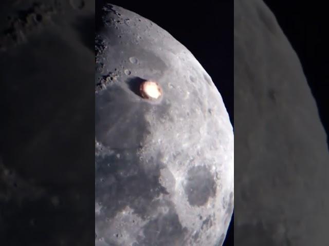 Asteroid Hitting The Moon#lunarsurface #telescope #moon  #asteroid #nasa #space #shorts