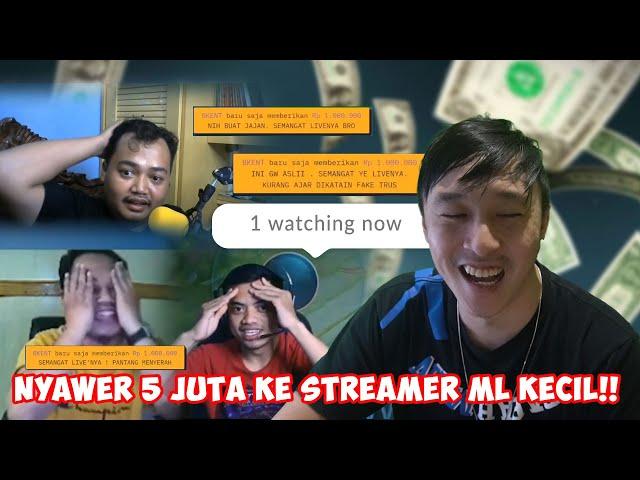 NYAWER STREAMER KECIL MOBILE LEGEND 5JUTA! SAMPE KAGET MEREKA SEMUA! REAKSINYA LUCU BGT!