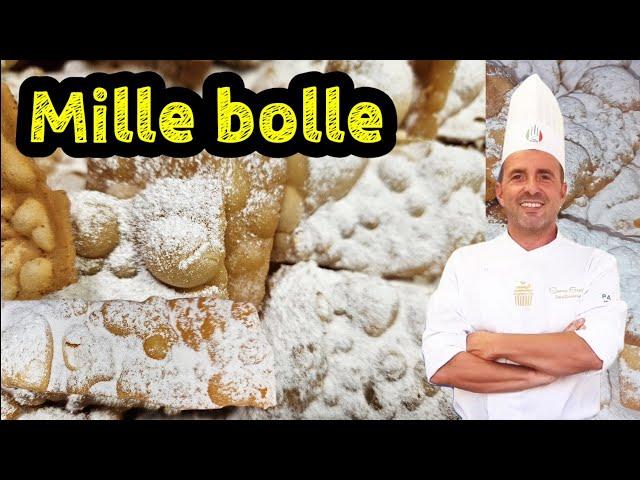 CHIACCHIERE DI CARNEVALE MILLE BOLLE.Ricetta spettacolare fatta in casa con pochi ingredienti