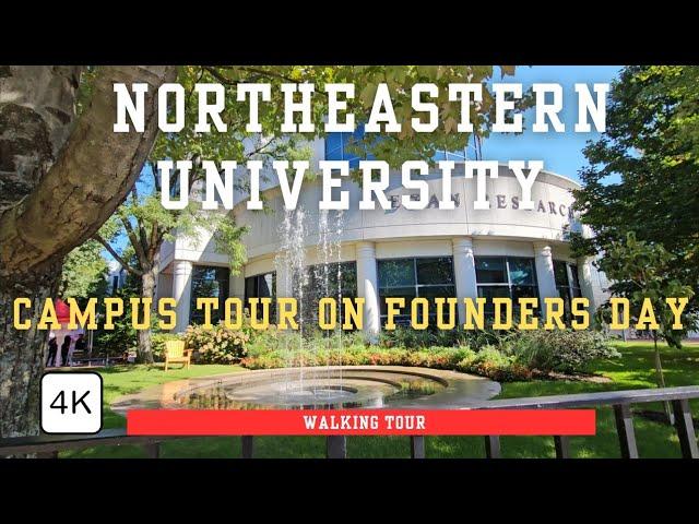 [4K] Walking Tour around Northeastern University Campus on Founders Day 2023