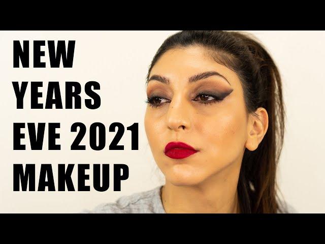 New Years Eve Dramatic Smokey Eye And Red Lip Bold Makeup Tutorial NEW 2021