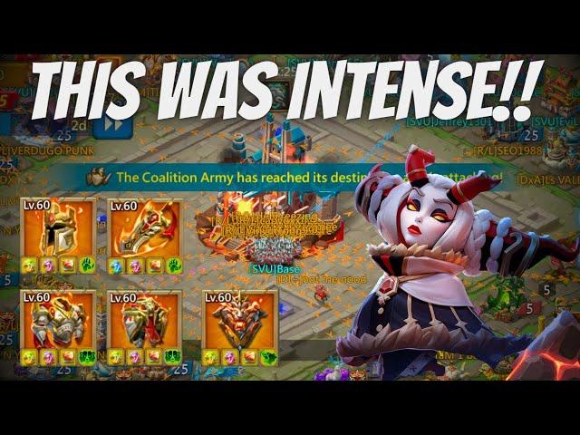 Lords Mobile - INSANE BASE Fight 5 Piece Emperor vs A7med9 FULL T5 Rallies !!!