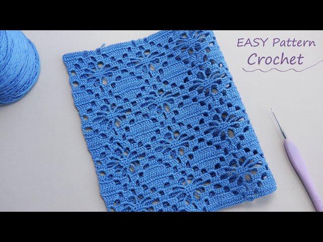 Простой УЗОР КРЮЧКОМ "Паучок" ВЯЗАНИЕ для начинающих SUPER EASY Pattern Crochet for beginners