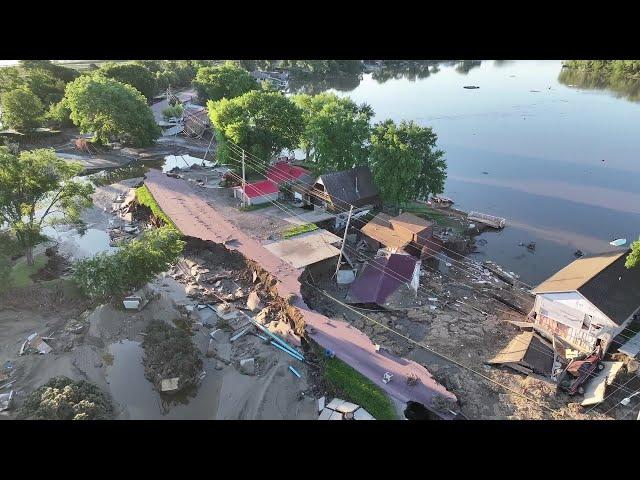 DRONE FOOTAGE: Flood Aftermath in North Sioux City, SD