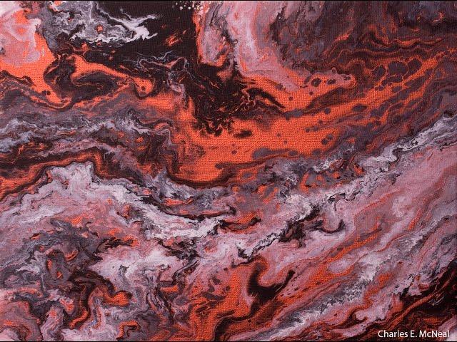 Abstract Acrylic Fluid Painting Demo | Untitled Copper (no.3) by Charles E. McNeal