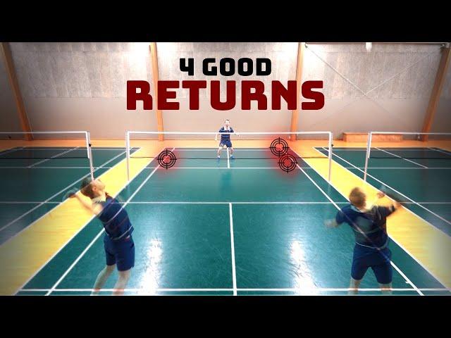 Badminton returns on the high serve