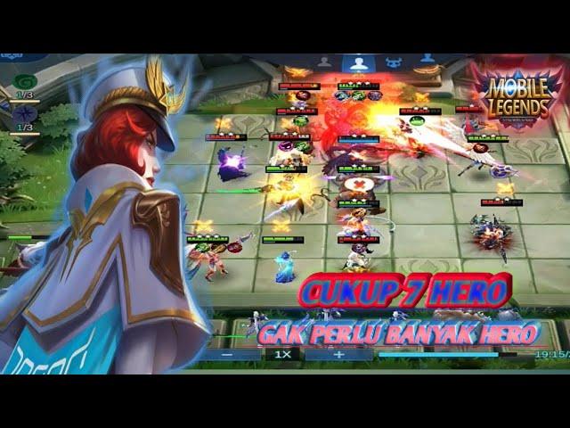 Cuma pake 7 hero ini,TEMBUS PERINGKAT 1,,,!!!MEGIC CHESS #mobile legend's