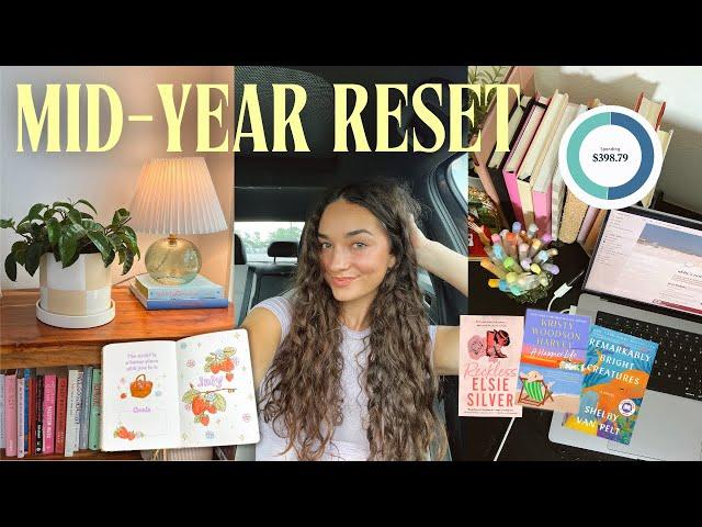 MID-YEAR + MONTHLY RESET: 2024 goal check-in, planner setup, june spending & reading recap, july TBR