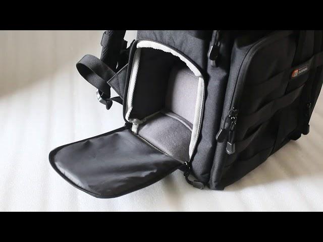 Tas Kamera Backpack Dslr Military Style, Quarzel MAD-MAX, Akses Kamera Belakang & Samping - QUARZEL