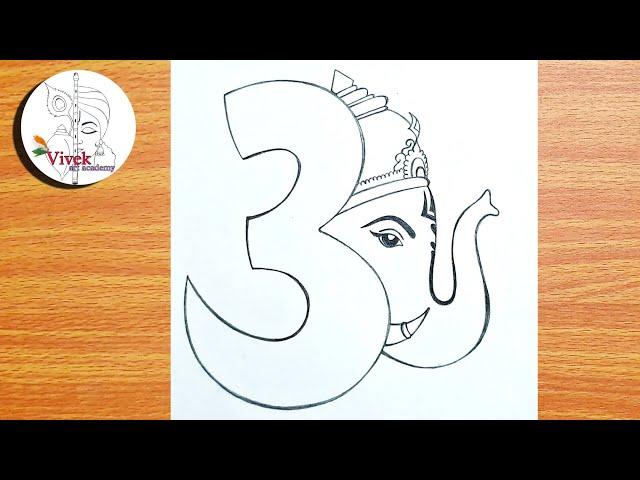 Lord Ganesha Drawing - Easy and Step by Step | Easy Ganpati Bappa Drawing