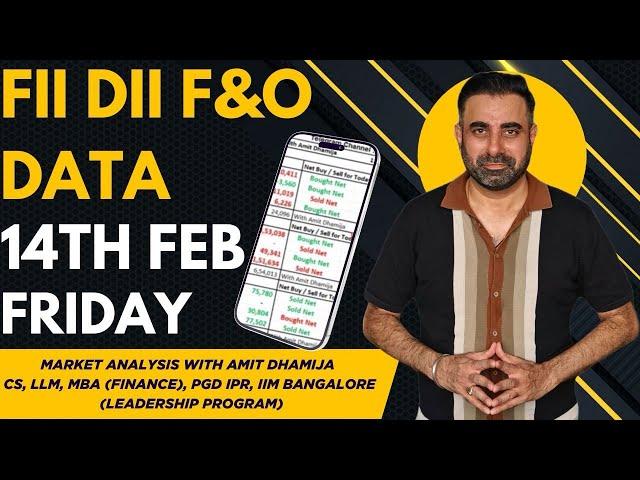 FII DII F&O DATA || Nifty Banknifty Finnifty Prediction for Tomorrow Friday 14th February 2025