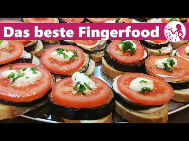 Party Fingerfood mal anders | Baguette mit Tomate, Aubergine und Knobi | Leckere Schnitten