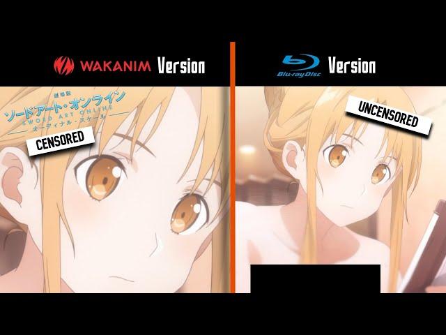 SAO-Ordinal Scale - Asuna Bathroom Scene - Wakanim vs Blu-Ray disc
