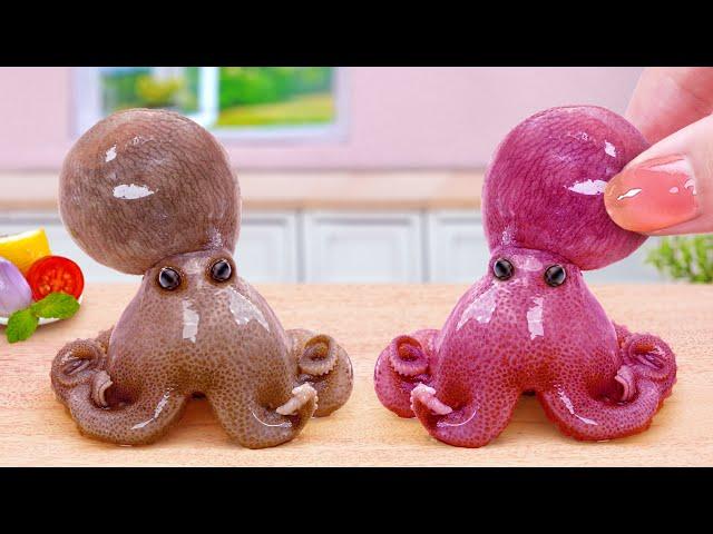 Let's Go to Supermarket  Miniature Stir Fried Korean Octopus Sweet and Sour  Tina Mini Cooking