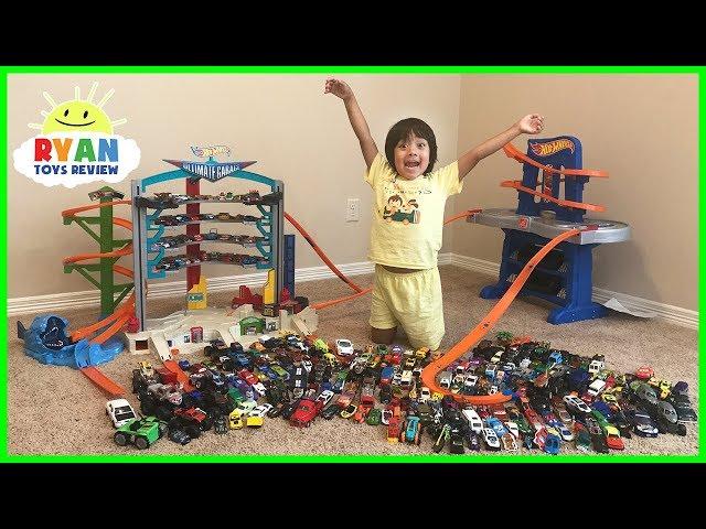 Biggest Hot Wheels Collection Road Rally Raceway Playset and  Ultimate Garage Cars