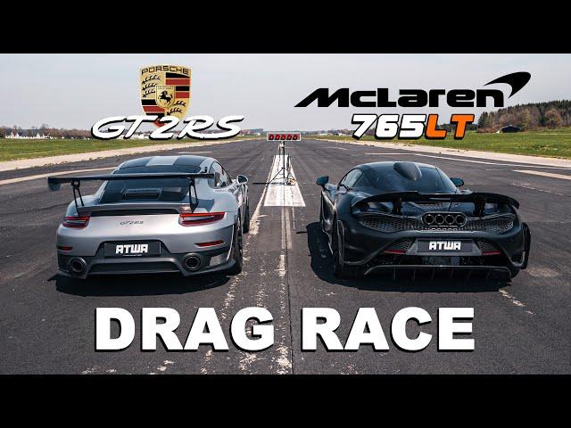 McLaren 765LT vs. Porsche GT2 RS | DRAG RACE | Daniel Abt