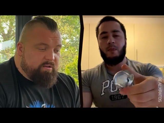 Eddie hall reacts to my grip strenght (real.krat0s)