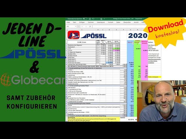 Pössl Konfigurator | diese Excel-Vorlage einfach benutzen