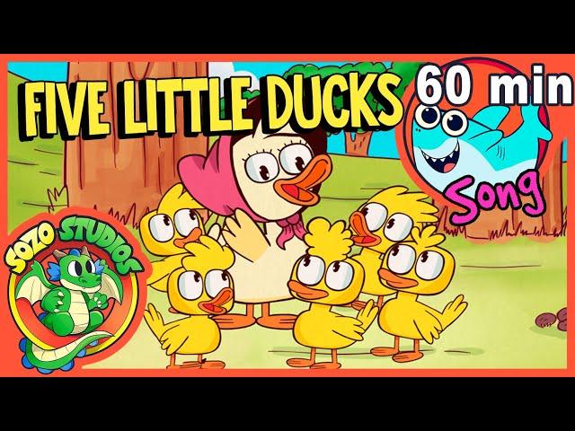 FIVE LITTLE DUCKS - 60 MINUTE Family Friendly Nursery Rhymes | Sozo Studios Toddlerific Story Time