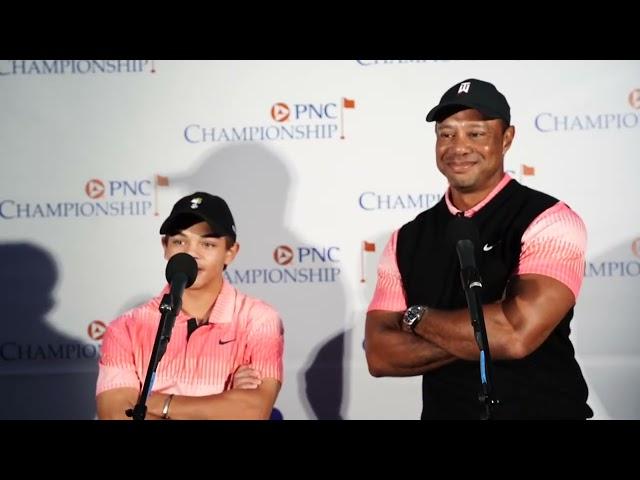 Tiger and Charlie Woods Day 1 Saturday 2022 PNC Championship