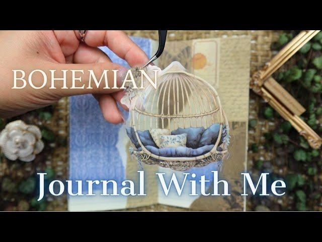 BOHO BOHEMIAN GIRL | ASMR Scrapbook Journal With Me | Satisfying Art