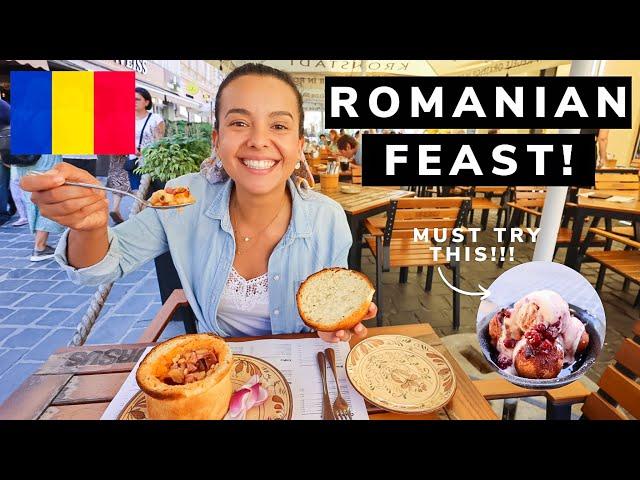 FIRST TIME TRYING ROMANIAN FOOD! | EATING OUR WAY THROUGH BRASOV TRANSYLVANIA 