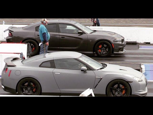 Hellcat vs GT-R Nissan - muscle car vs sport car - drag race