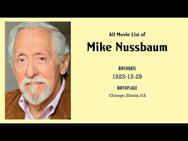 Mike Nussbaum Movies list Mike Nussbaum| Filmography of Mike Nussbaum