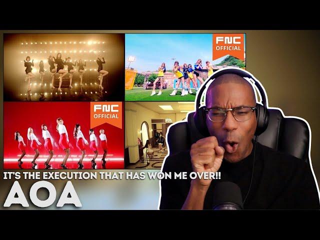 AOA | 'Elvis', 'Confused', 'Miniskirt', 'Heart Attack' MV REACTION | This execution is perfect!!