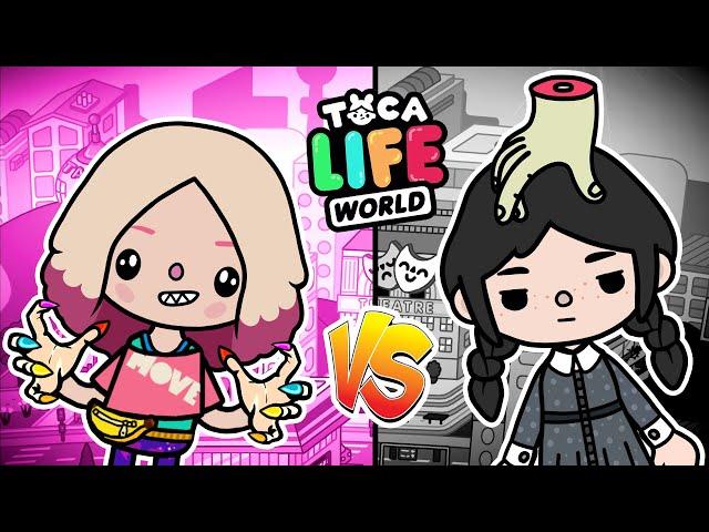 ALL BLACK and PINK ITEMS in Toca Boca about Wednesday Addams  Toca Life World Collection